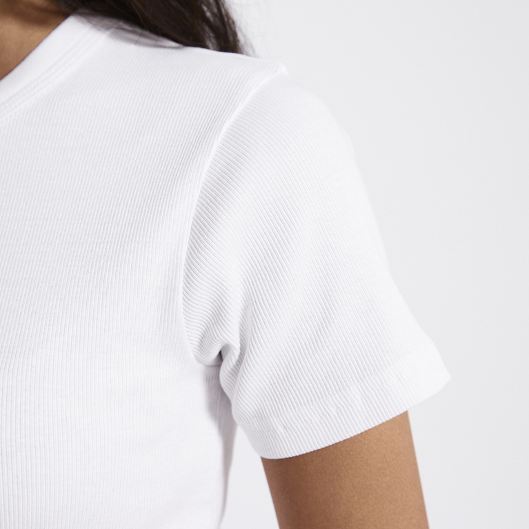 Rib tee "Alvia Rib Top" White